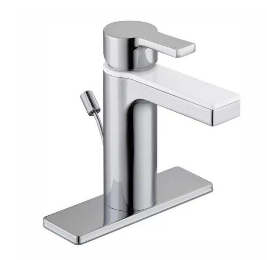 Glacier Bay Modern Contempory Single-Handle Lavatory Faucet Chrome & White