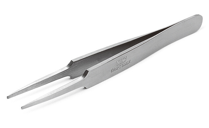 Tamiya Craft Tools HG Straight Tweezers (Round Tip) 74109