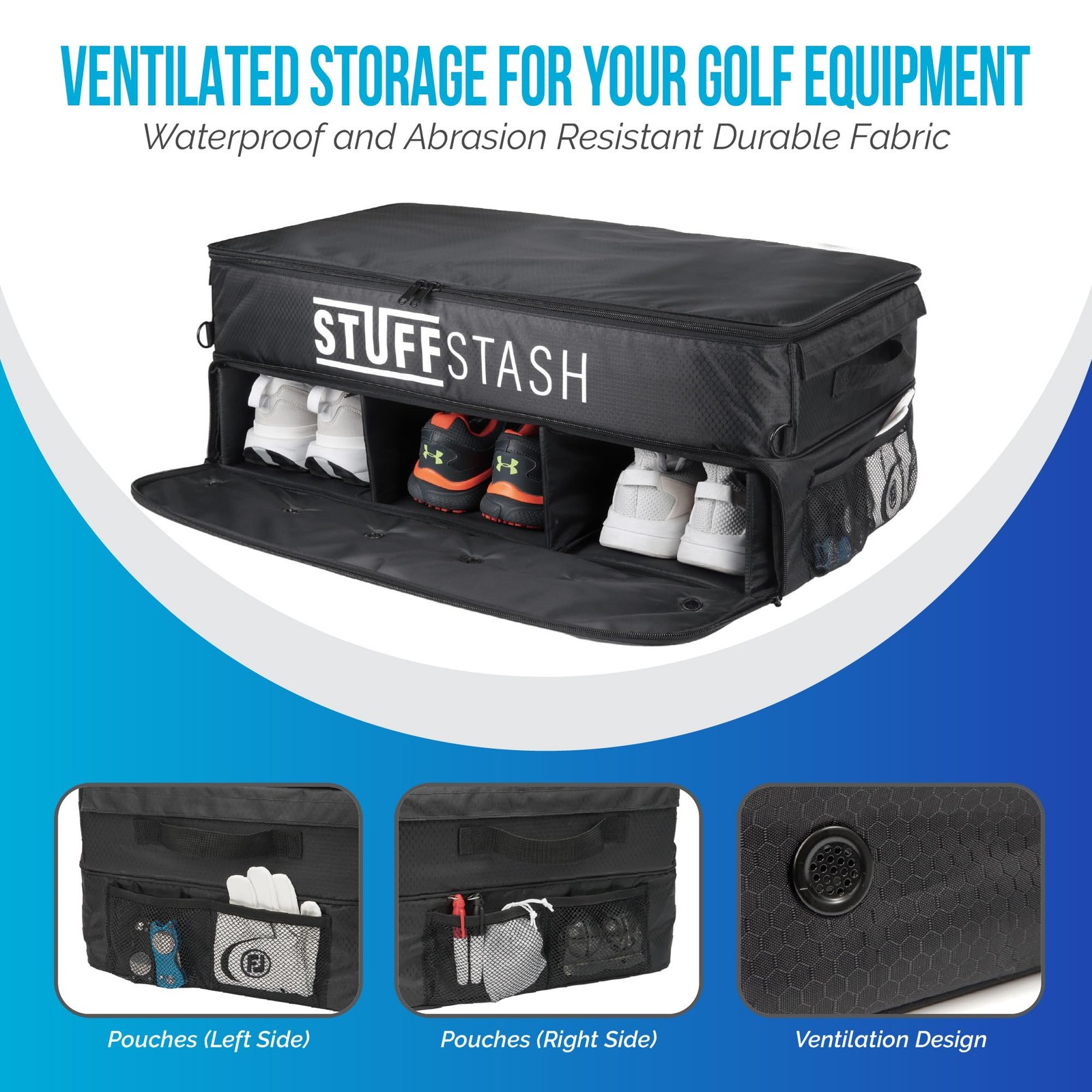 STUFFSTASH Golf Trunk Organizer – Extra Large Car & SUV Storage for Black