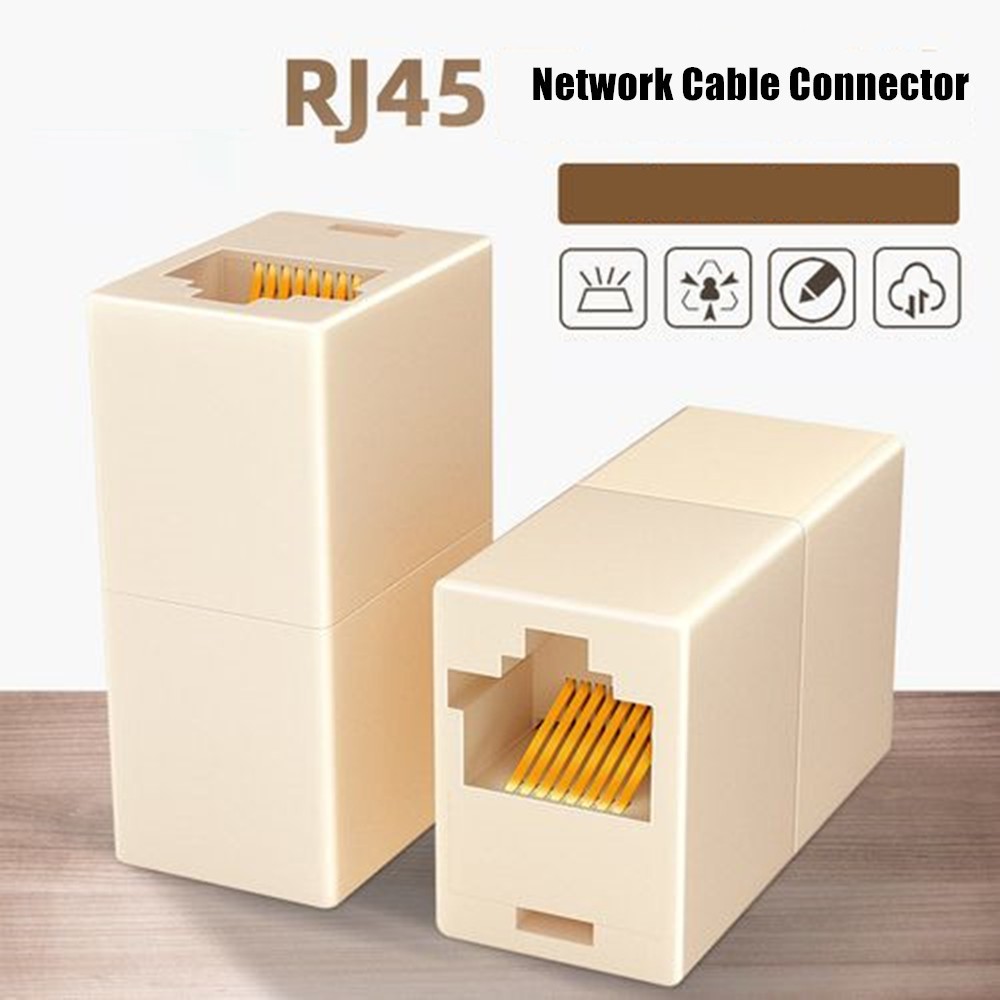 20Pcs Ethernet Cable Internet Cat5e Network RJ45 Coupler Jointer Connector Plug