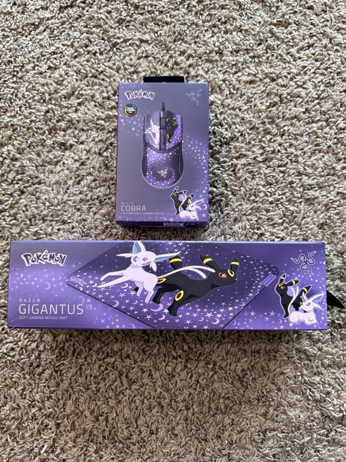 🔥NEW🔥 Pokemon x Razer Espeon & Umbreon Edition Set Mouse,  and Mouse Pad Set