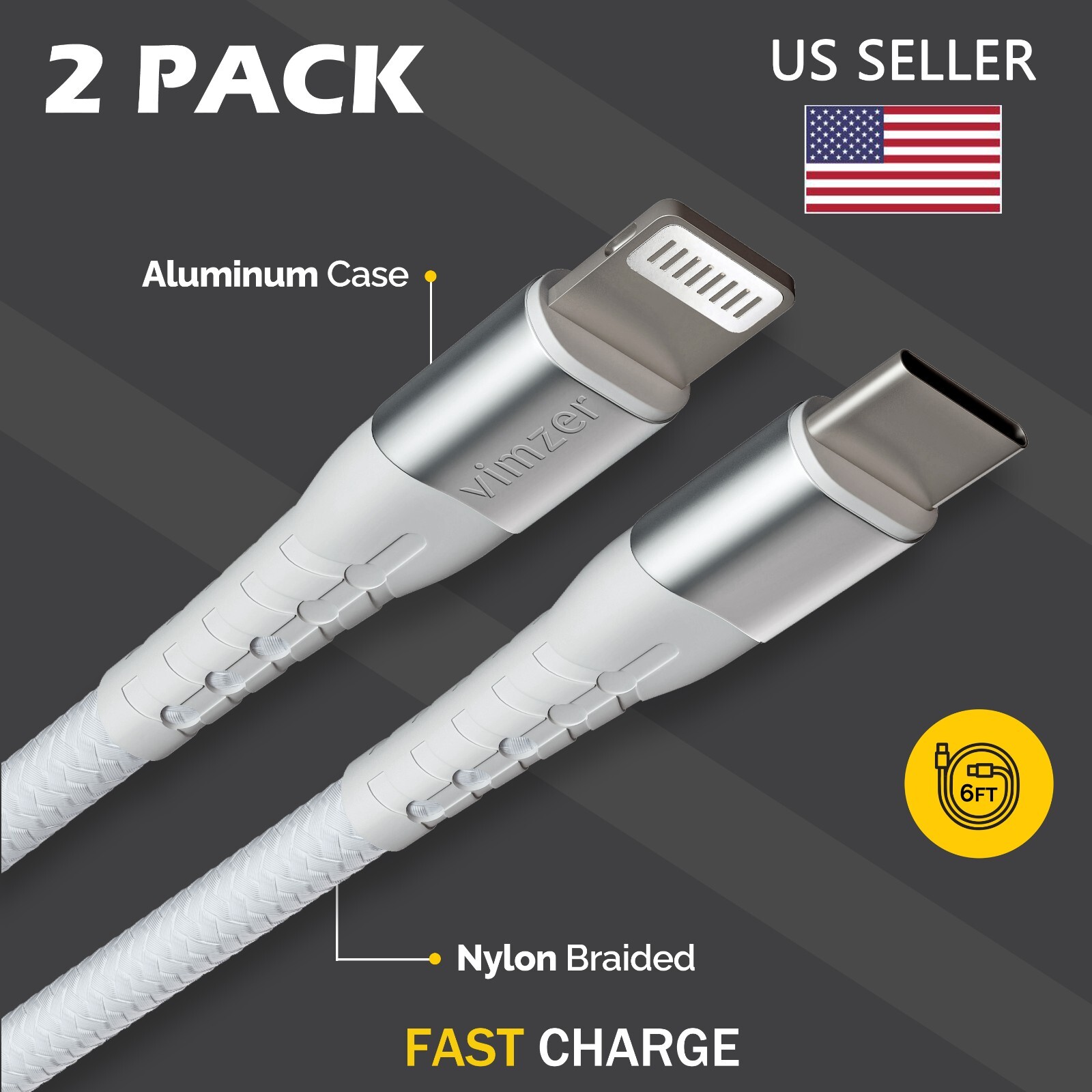2 Pack iPhone to USB C Fast Charger Cable for iPhone 14 13 PRO MAX 12 11 XS X SE