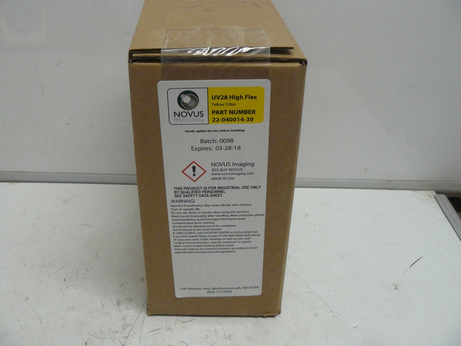 Novus Imaging 22-040014-30 UV28 high flex yellow 3 liter new
