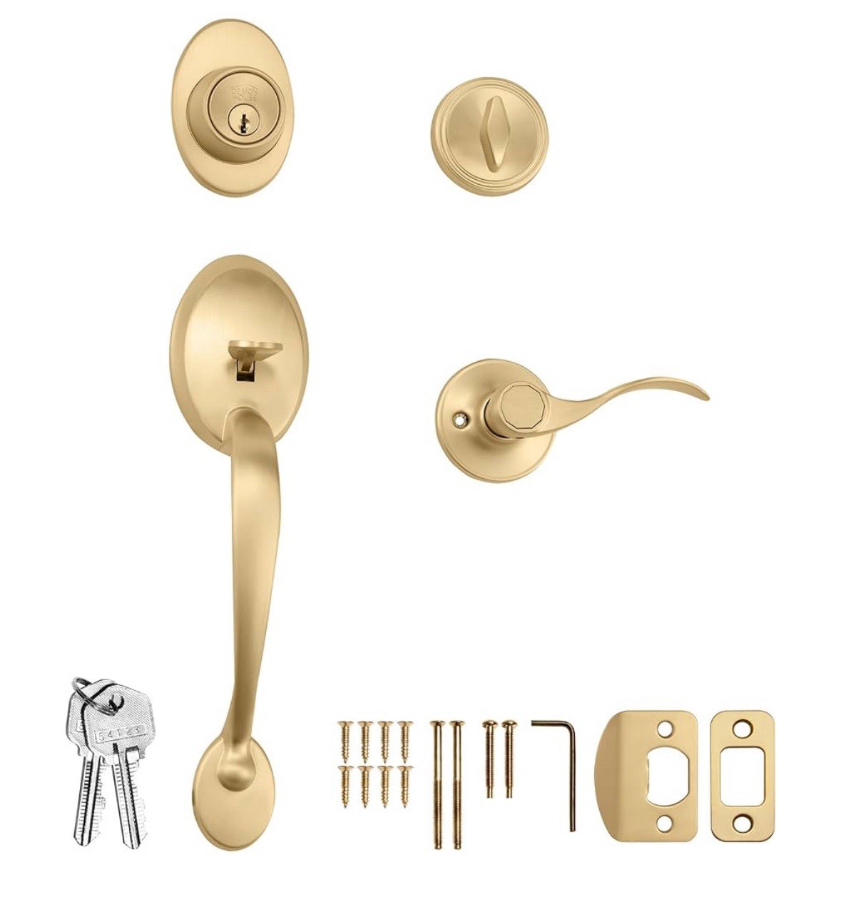 Design House 728915 Coventry Sectional Single Cylinder Keyed - Gold New-Open Box