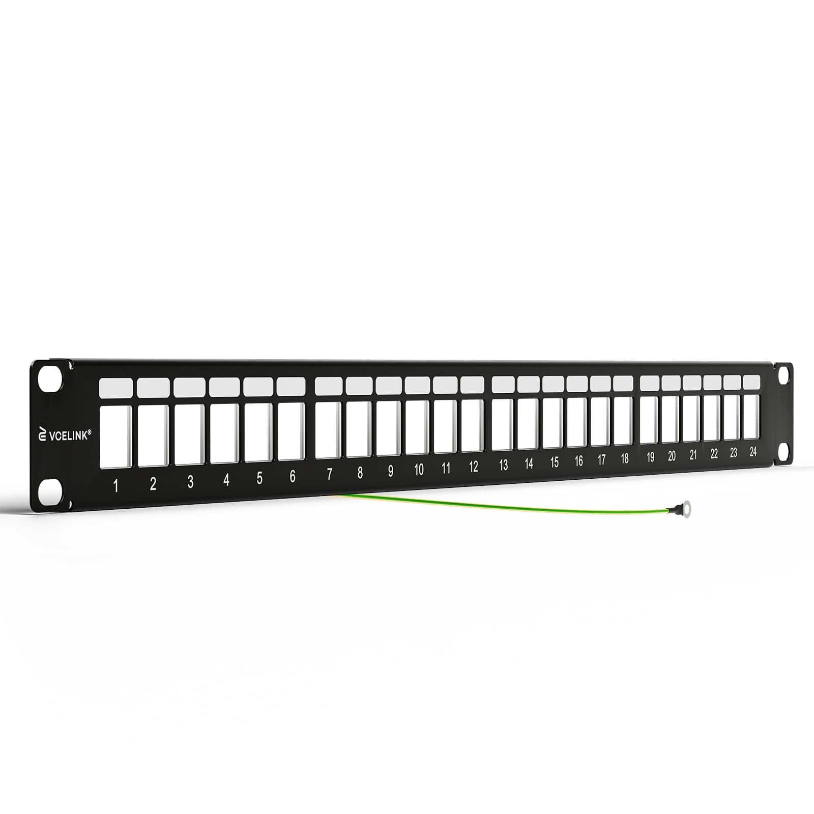 24 Port Shielded Keystone Patch Panel 1U 19Inch Rackmount Blank Panel