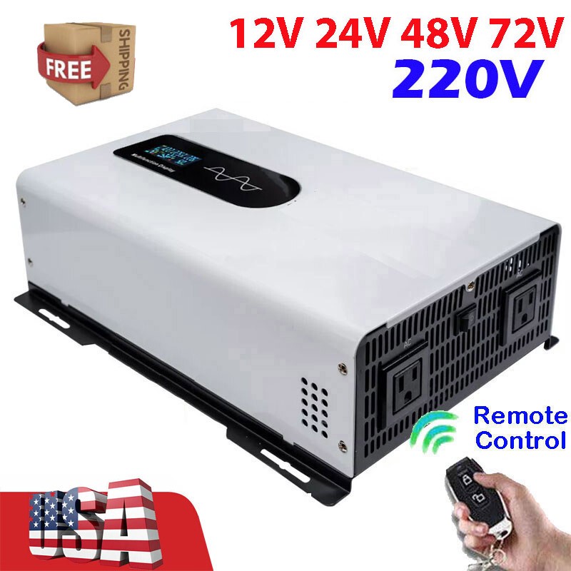 Pure Sine Wave Power Inverter 6000W 12000W Solar Off Grid 12V 24V 48V to 220V US