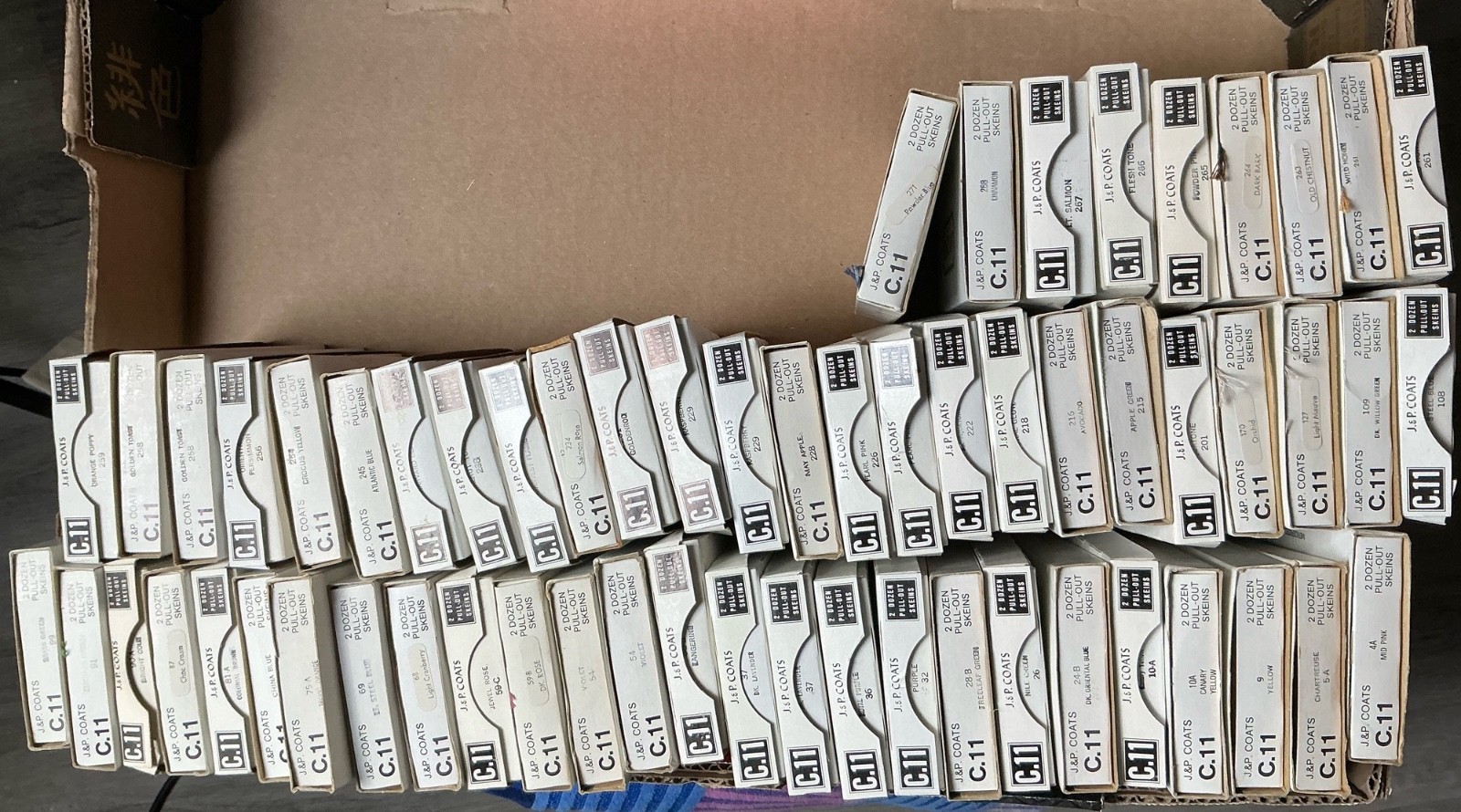 J&P Coats Embroidery Floss Deadstock Boxes - Choose Color