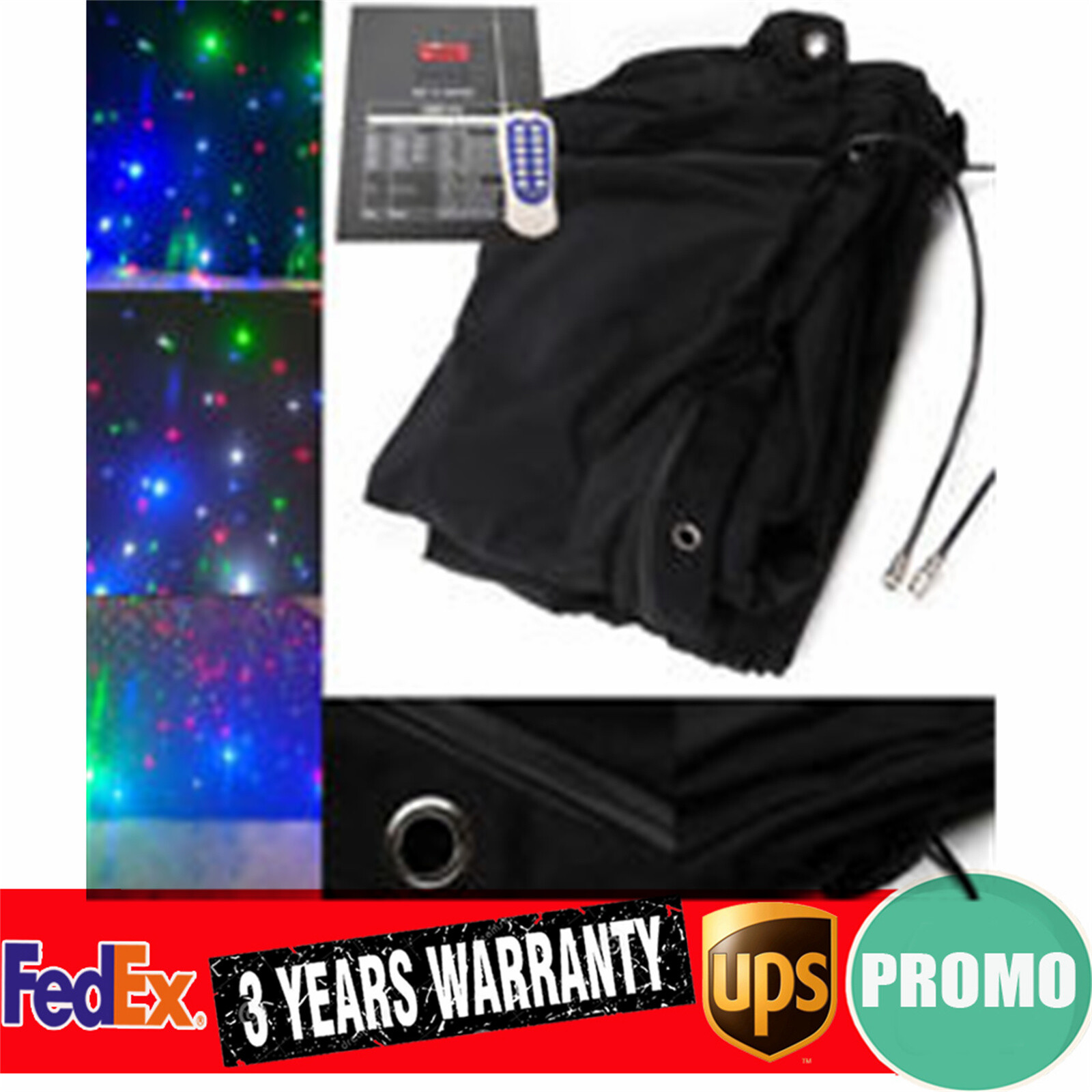 10x6.5ft Stage Star Light Led Backdrop Wedding Party Curtain Retardant Dj Pub