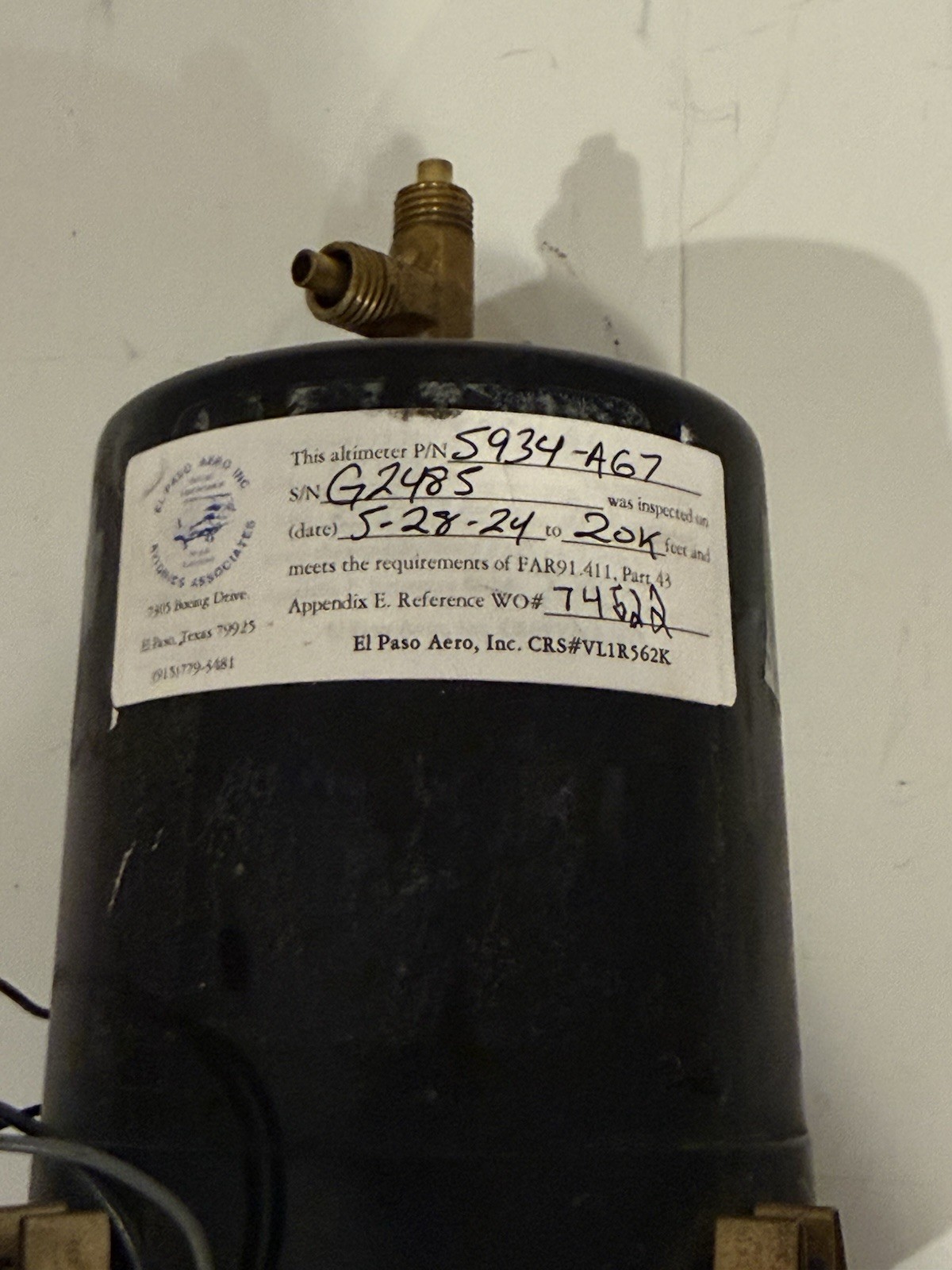 United Instruments Lighted Altimeter 5934-A67