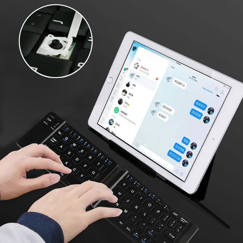 Portable Foldable Keyboard Wireless Bluetooth for PC Phone Ultra Slim Recharge