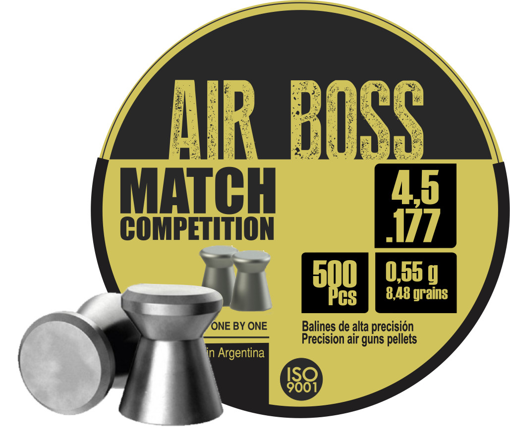 Apolo Air Boss Match Competition 4.5mm .177 Cal 8.48gr/0.55 g Airgun Pellets