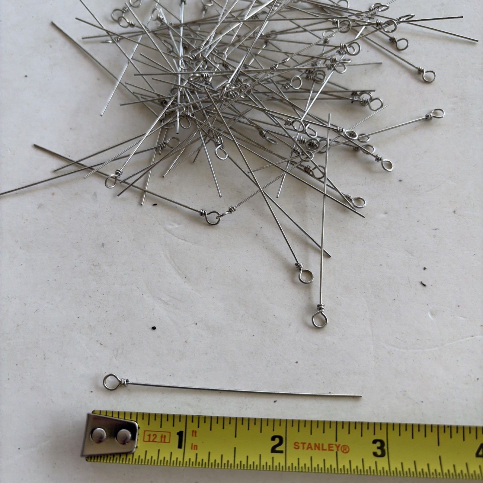 100 Stainless Steel 2.75” Spinner Fishing Lure Tackle Craft Wire Shaft Lot D