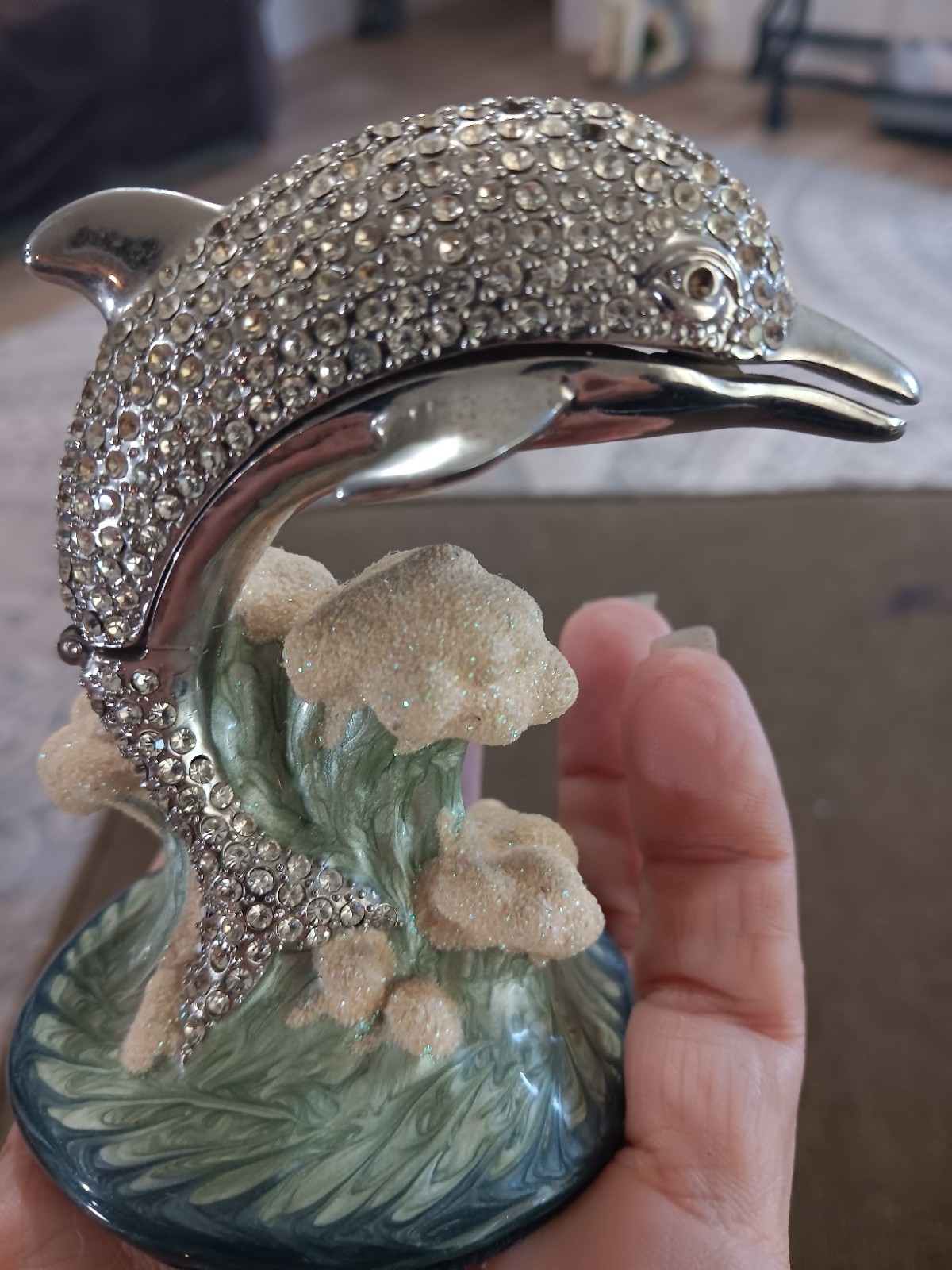 Perry Borelli Jeweled Dolphin Trinket Box
