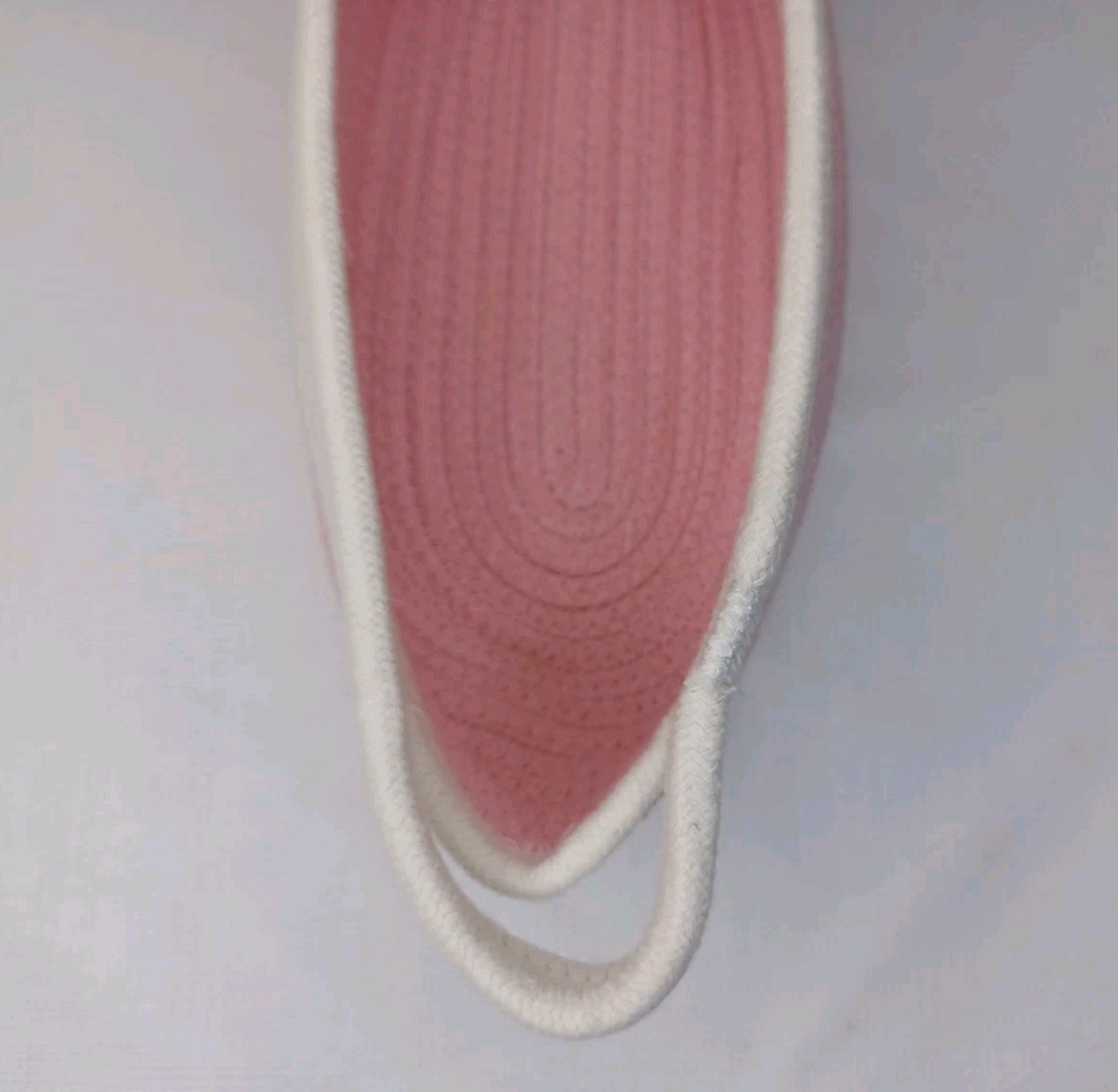 Pink Oval Woven Fabric Gift Basket