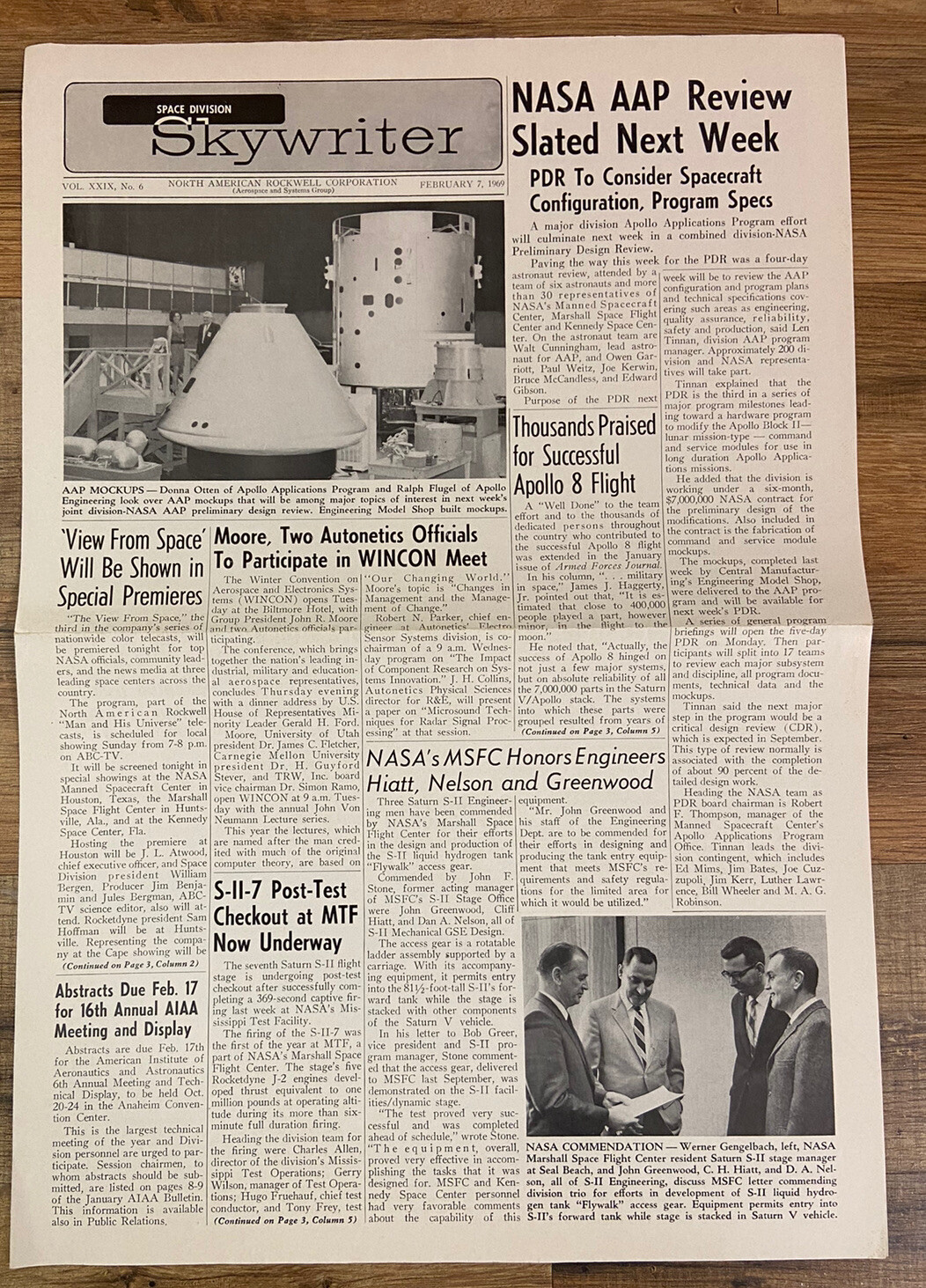 1969 Skywriter Space Division Rockwell In-House Newsletter NASA Apollo Moon