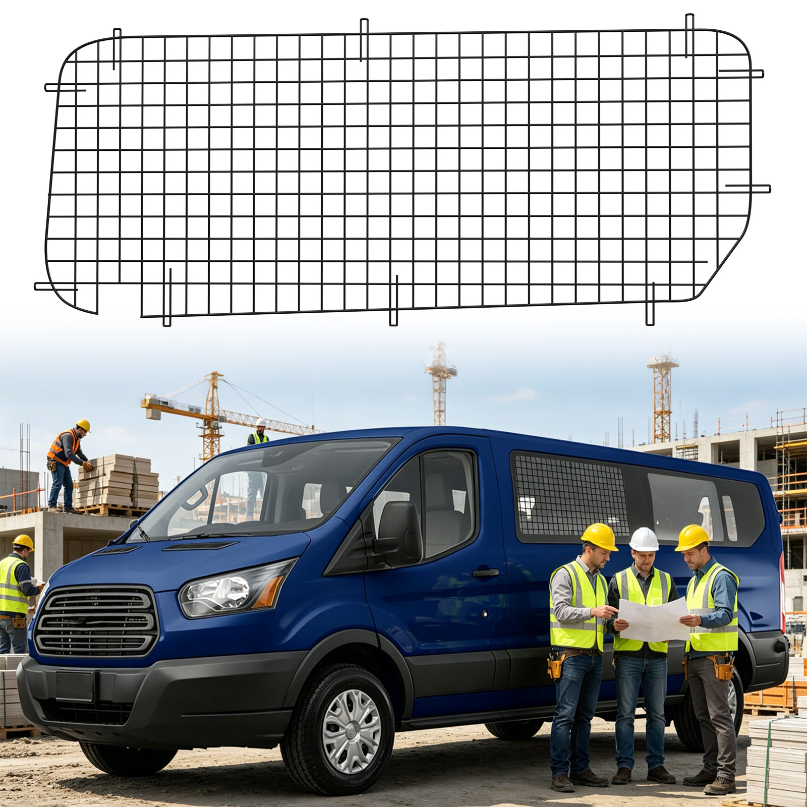 1PCS Van Window Safety Screens set for Ford Transit Low Roof Sliding Side Door