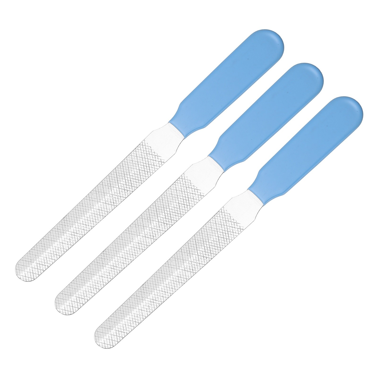 5.5x0.6" Stainless Steel Pet Nail File, (Light Blue, 3 Pcs)