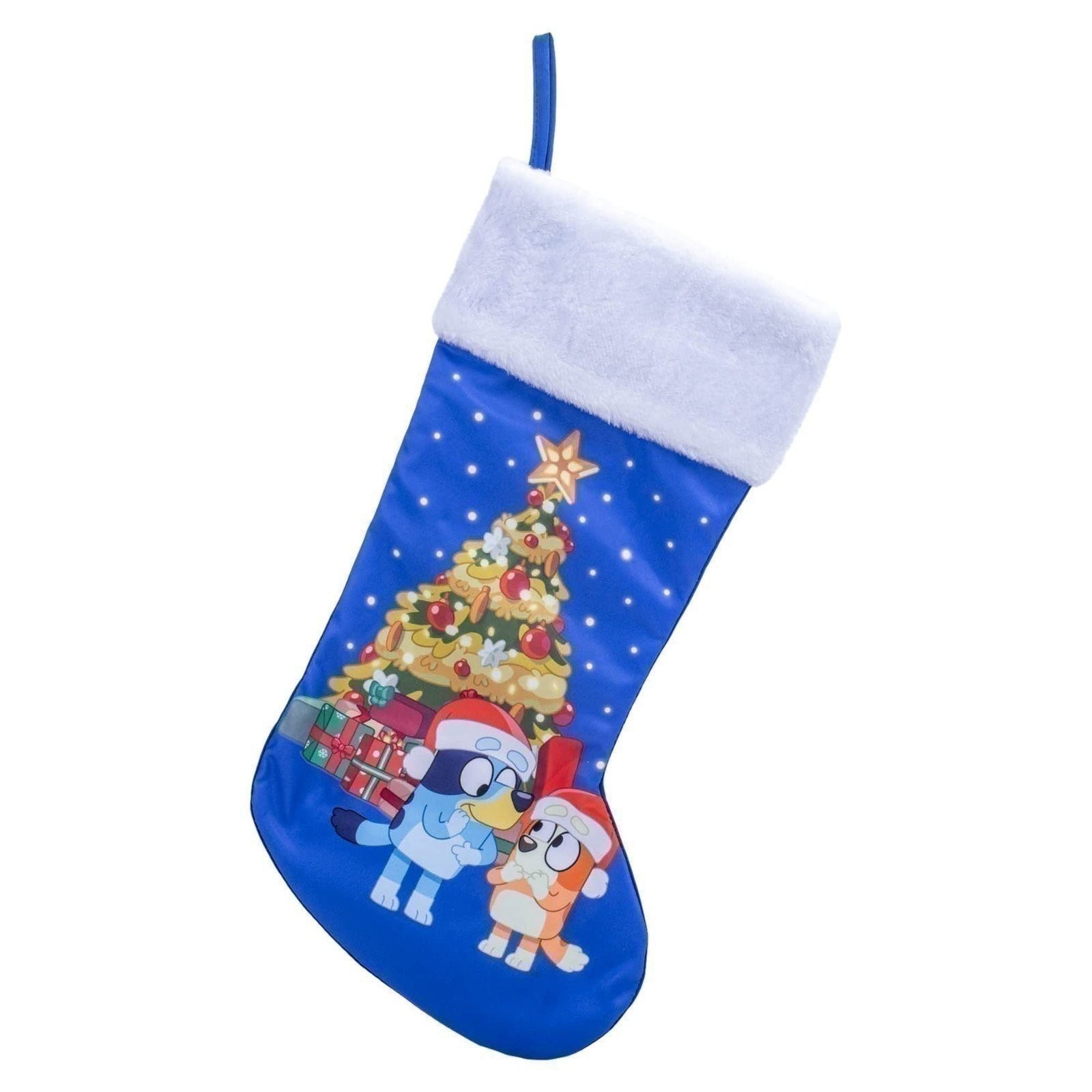 Kurt S. Adler Bluey™ and Bingo Wearing Santa Hats in Front of a Festive...