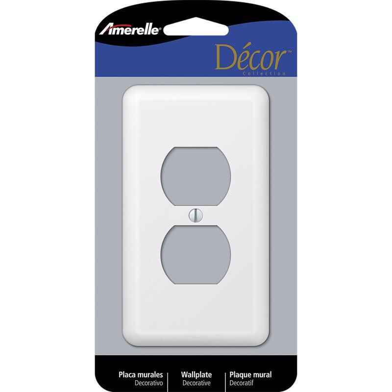 Lot of 2 New Amerelle White Steel Receptacle Outlet Cover 935DW Devon Wall Plate