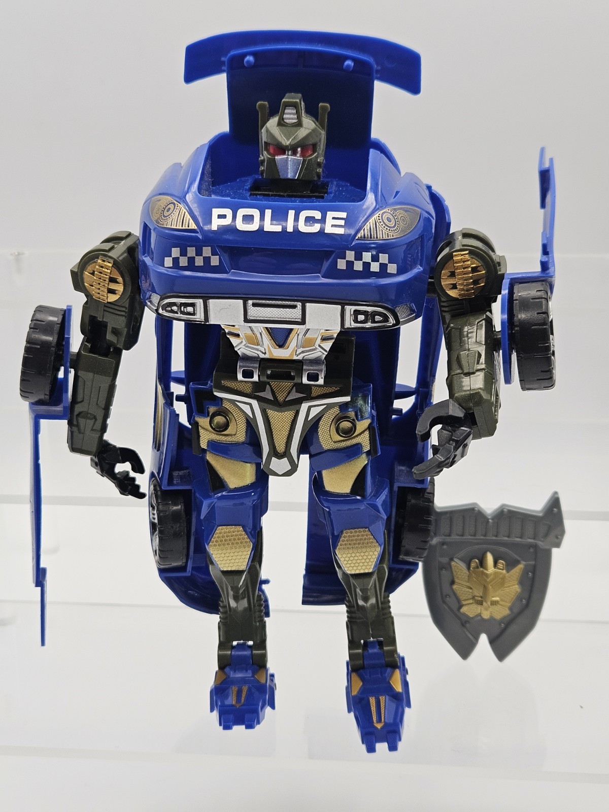 The Latest Series DEFORMATION TYCOON Blue & Black 10” Transforming Police Car