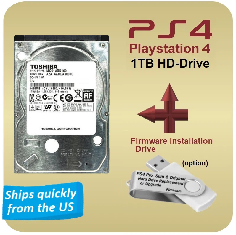 PS4 1TB internal Hard Drive Drive OS Option All Models