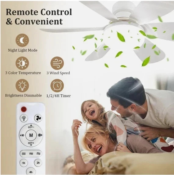 Socket Fan Light Ceiling Fans With Lights And Remote Dimmable LED Ceiling Fan US