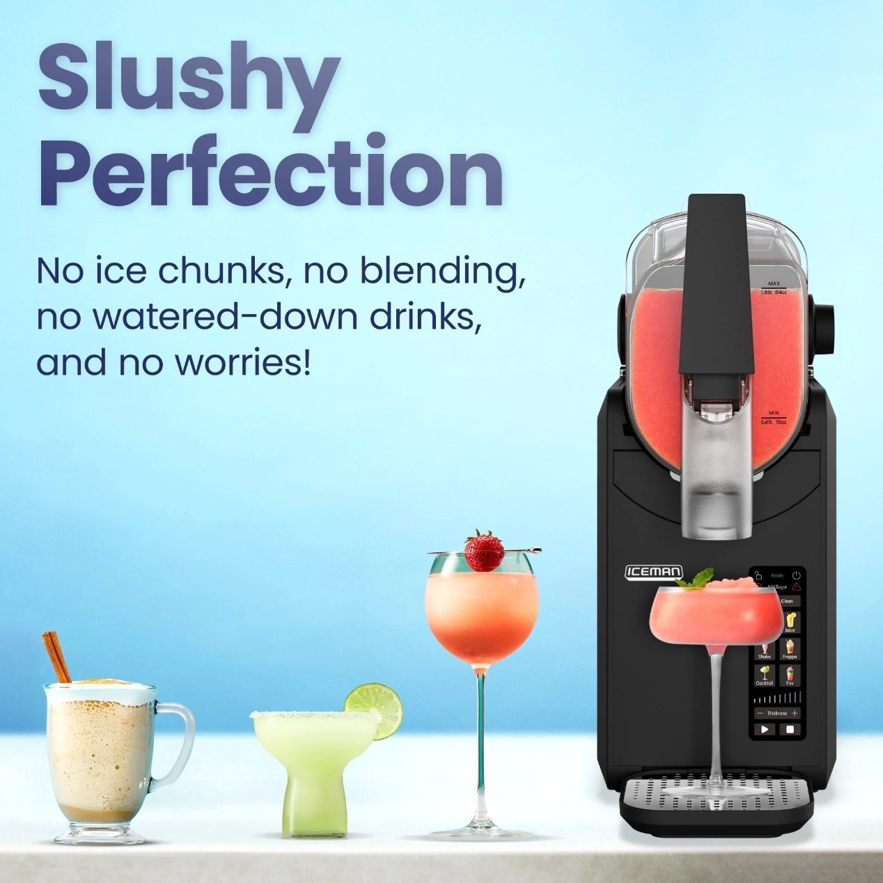 Iceman by Chefman Slush-Ease MAX 90oz Slushy Maker 5 Functions White
