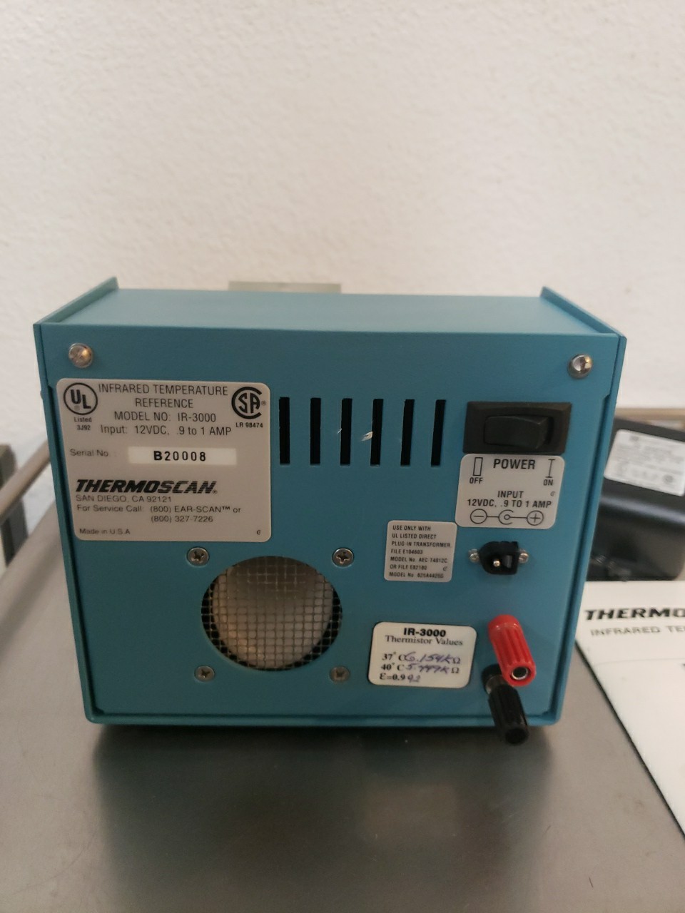 Thermoscan Model IR-3000 Infrared Temp. Reference