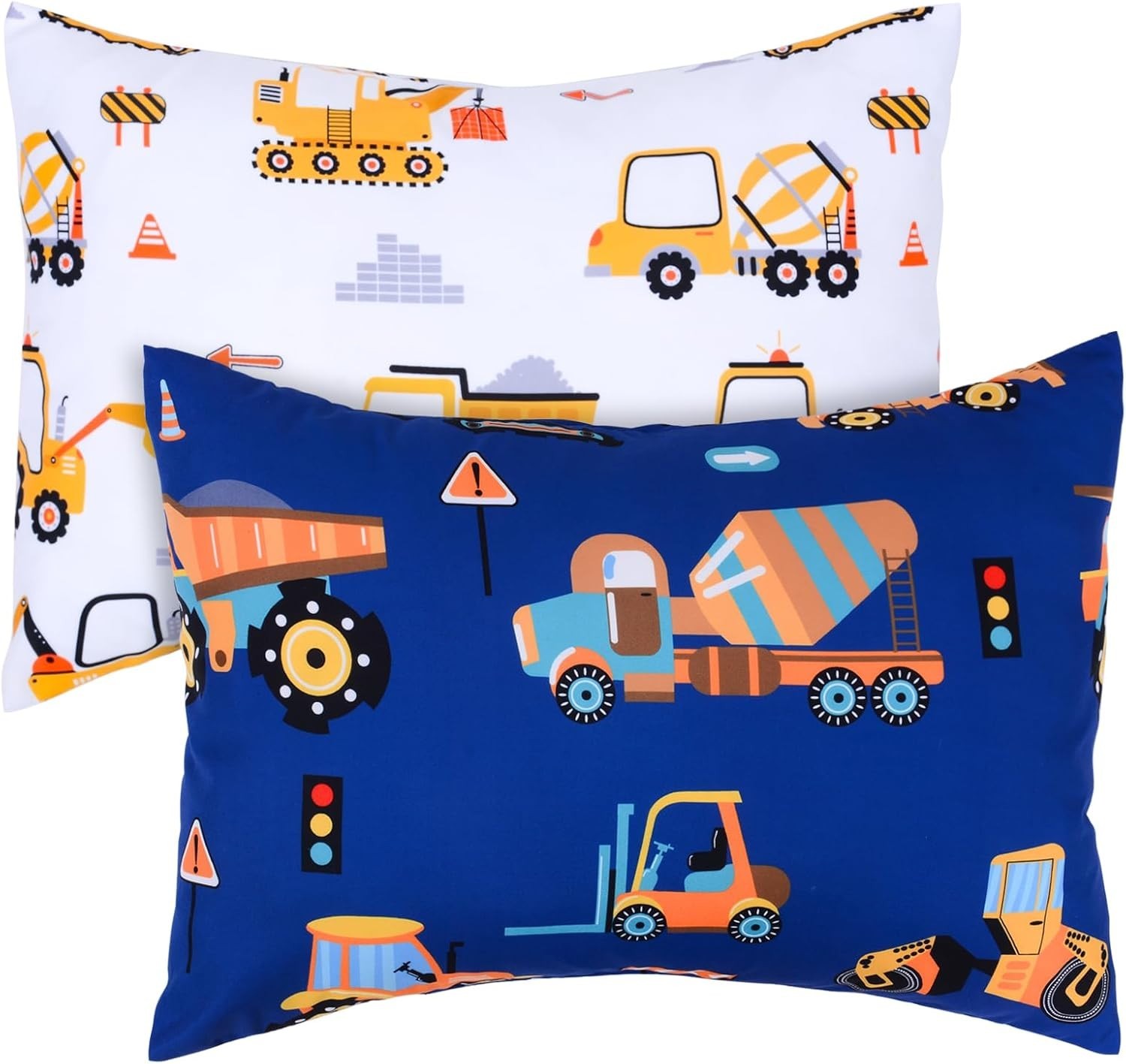 Toddler Pillowcases for Boys 13X18 12x16 14x19, Engineering Vehicle