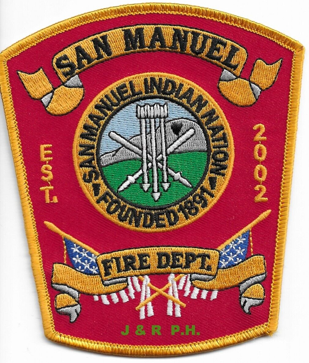San Manuel Indian Nation Fire Dept. "2002", CA (4.25" x 5")  fire patch