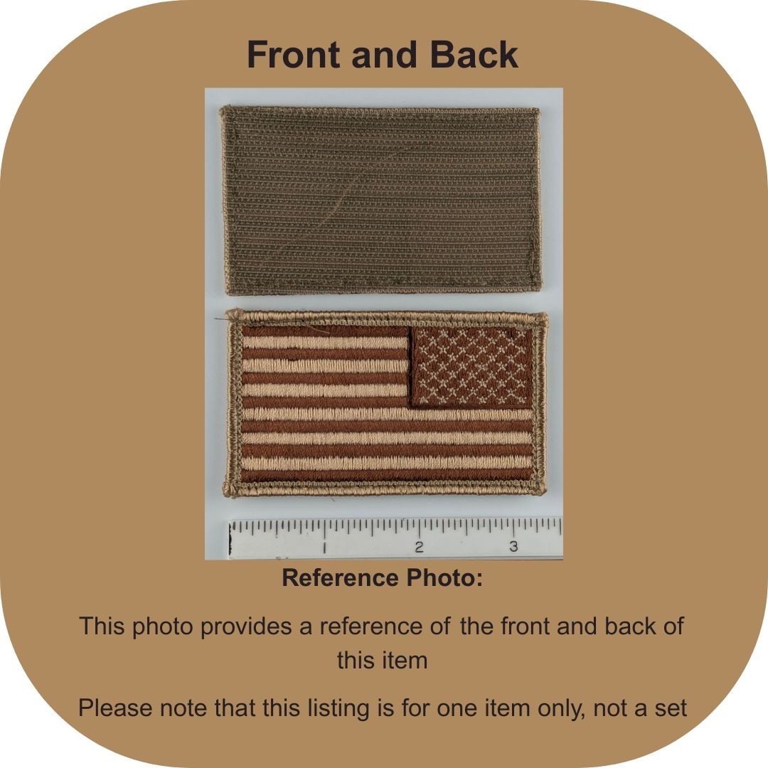 Reverse American Flag Patch - Subdued Desert Sand Tan - Hook - Tactical Patch