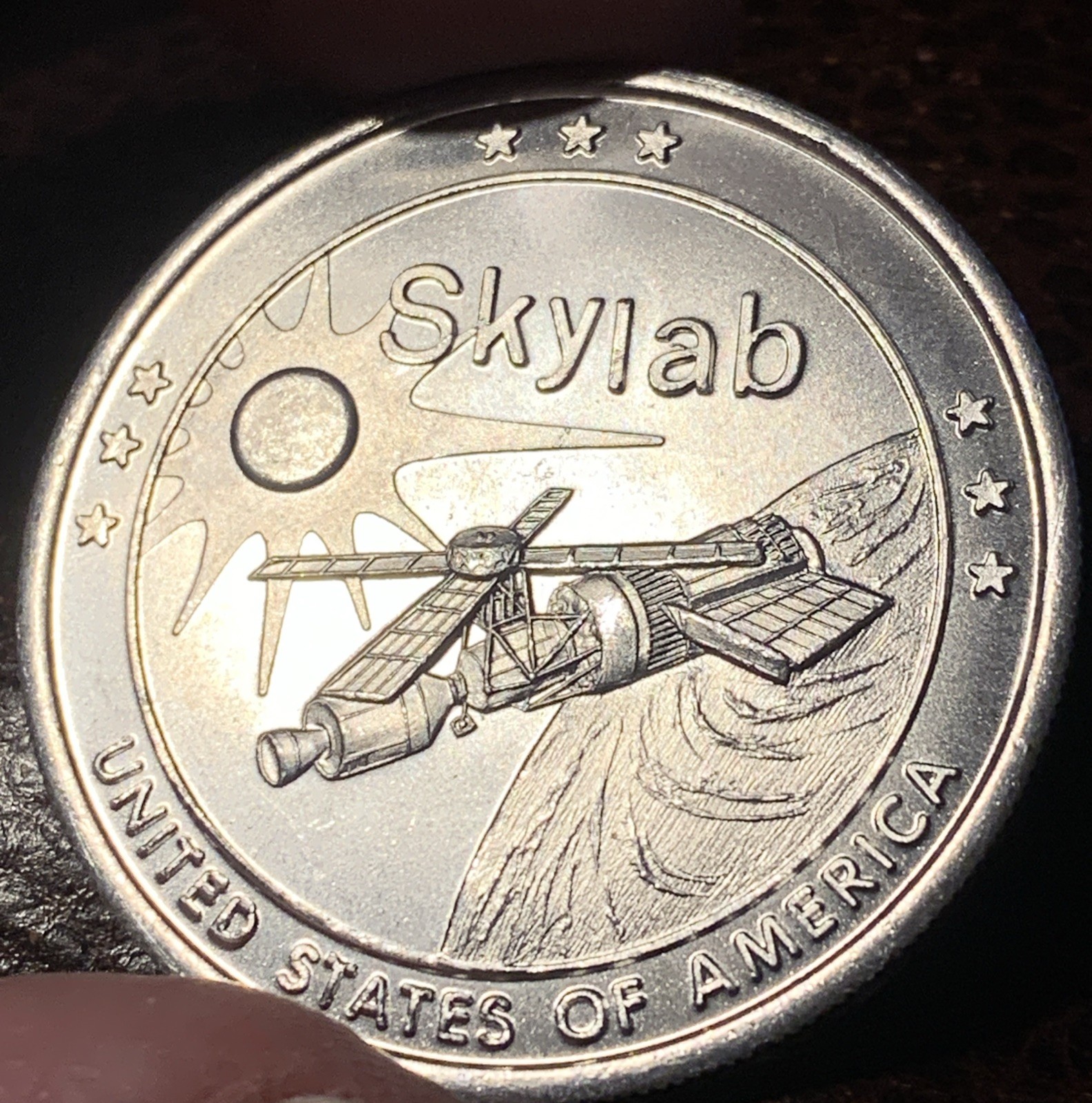 1974 NASA SKYLAB FLOWN Metal Skylab Mission Medallion/Coin CONRAD POGUE