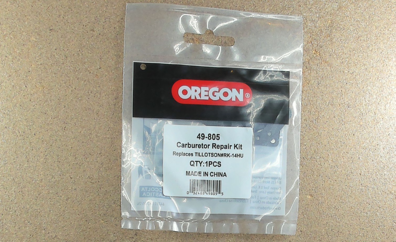 49-805 Oregon Carburetor Repair Kit Replaces Tillotson #RK14HU