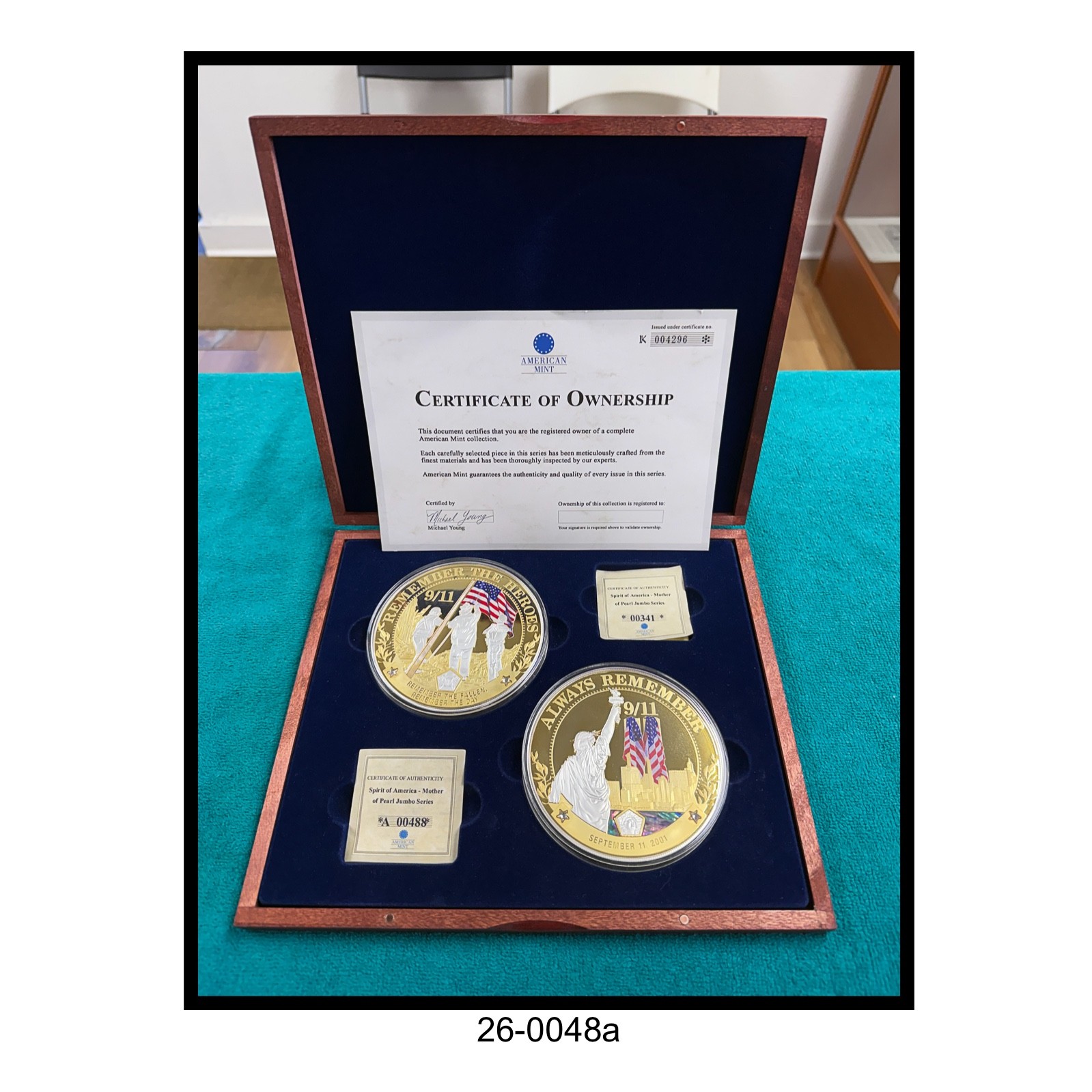 American Mint 9/11 Commemorative Jumbo Medallion Set of Two