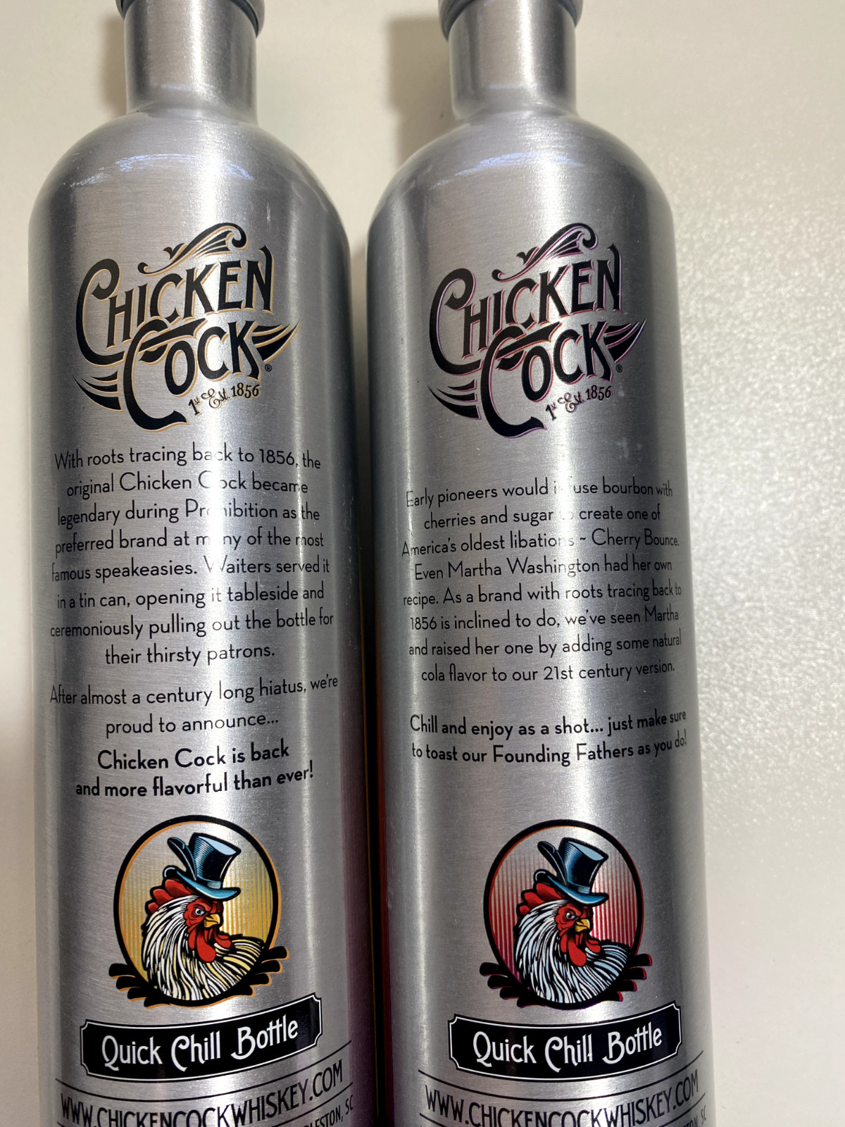 Chicken Cock Cherry Bounce & RootBeer Whiskey Chill Bottles Empty