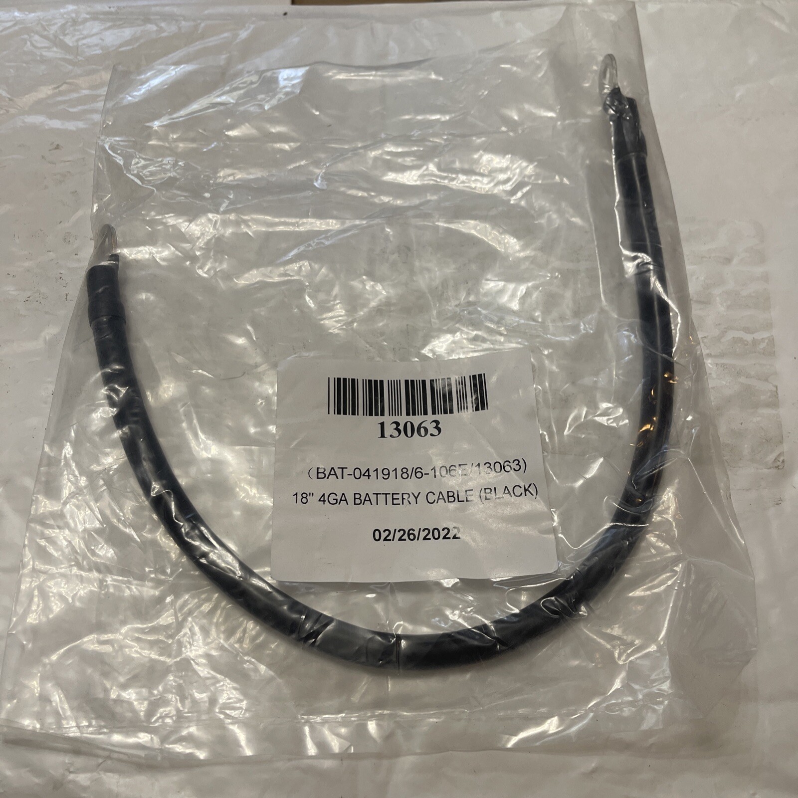 18" 4GA BATTERY CABLE (BLACK) 13063