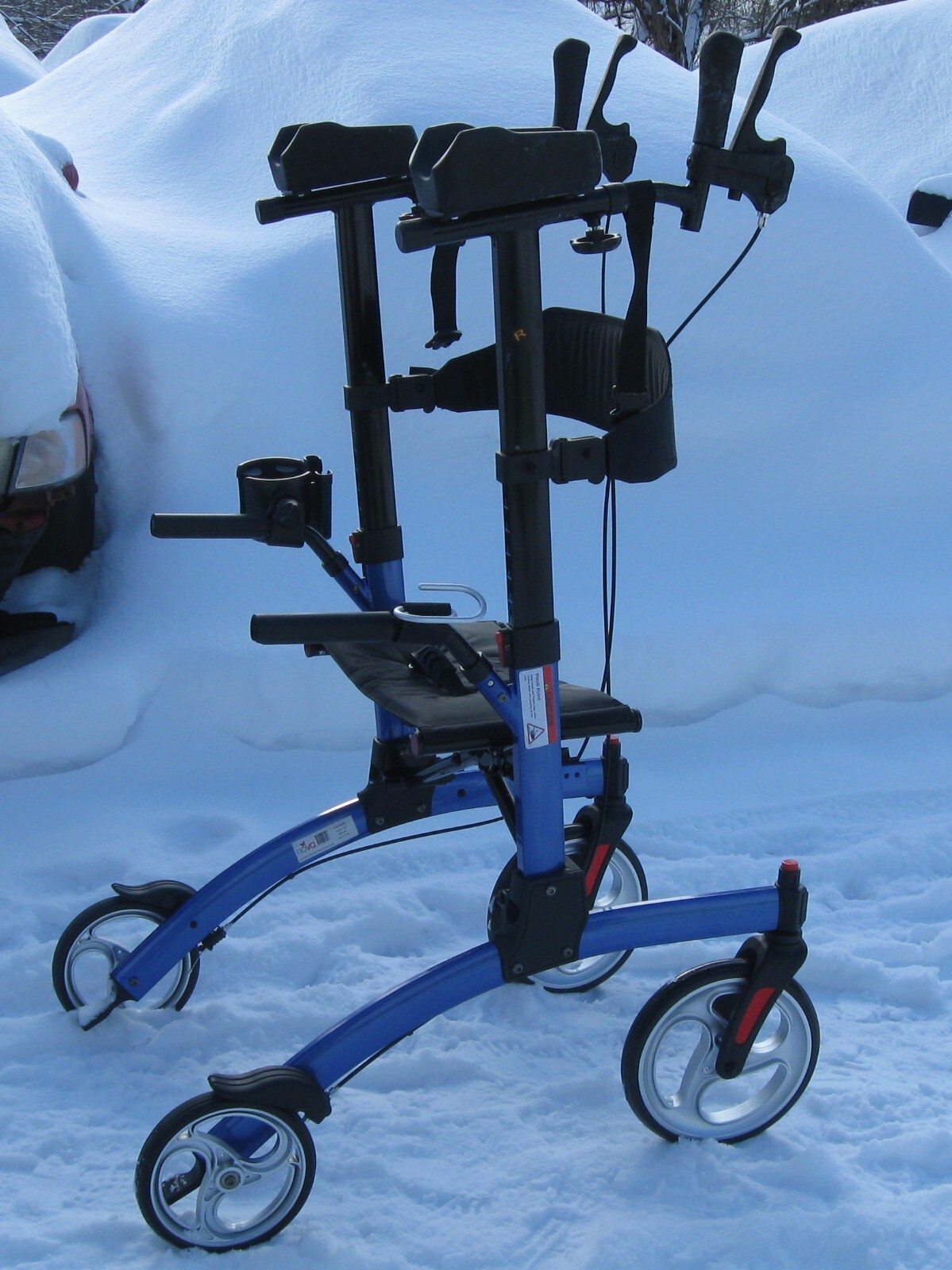 Nova Dragon Fold n’ Go Rise UP Rollator Upright STANDING WALKER Bright BLUE