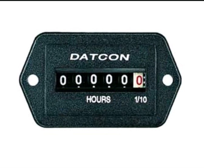 New Datcon 102033 Mini Rectangular Engine Hour Meter (10/80 VDC) Free Shipping