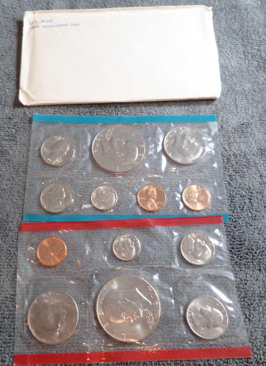 1974 United States Mint Uncirculated Set Total 13 Coins