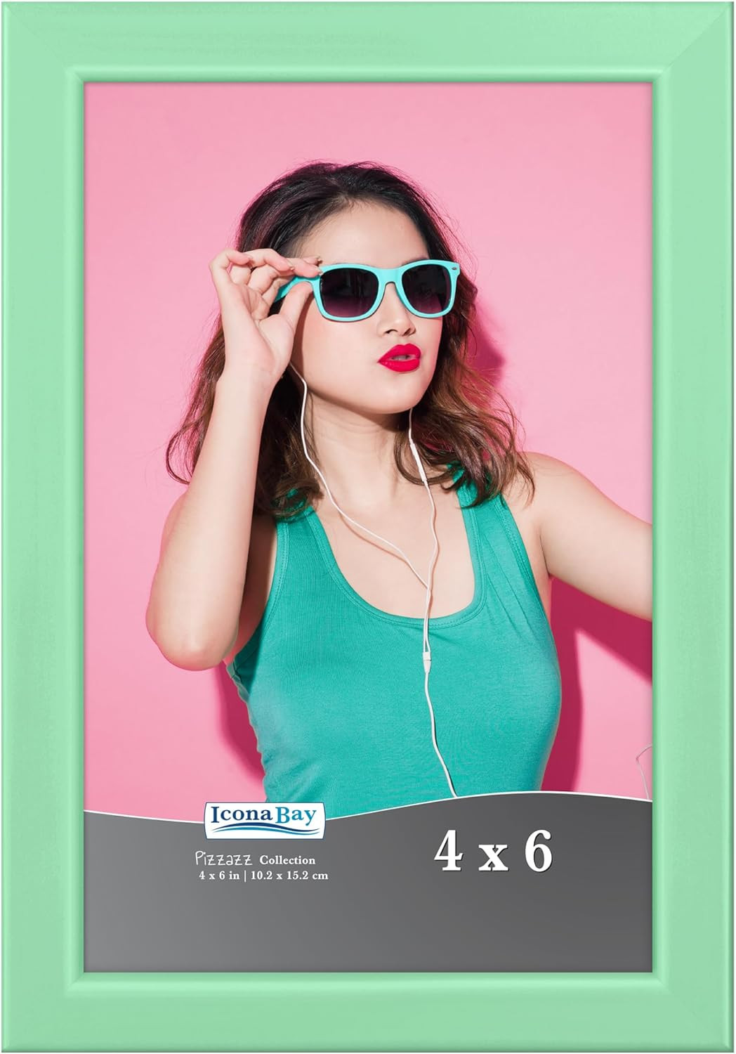 Icona Bay 4x6 Picture Frame, Pastel Green Solid Wood 4x6,