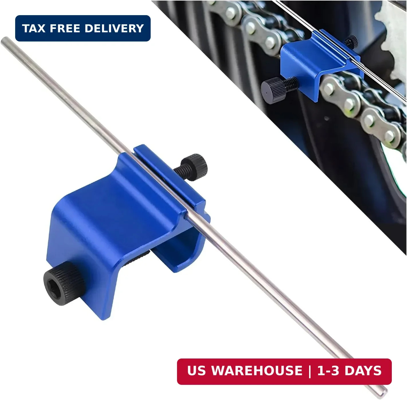 Chain Alignment Tool for Motorcycle, Aluminum Sprocket Chain Adjustment Tool wit