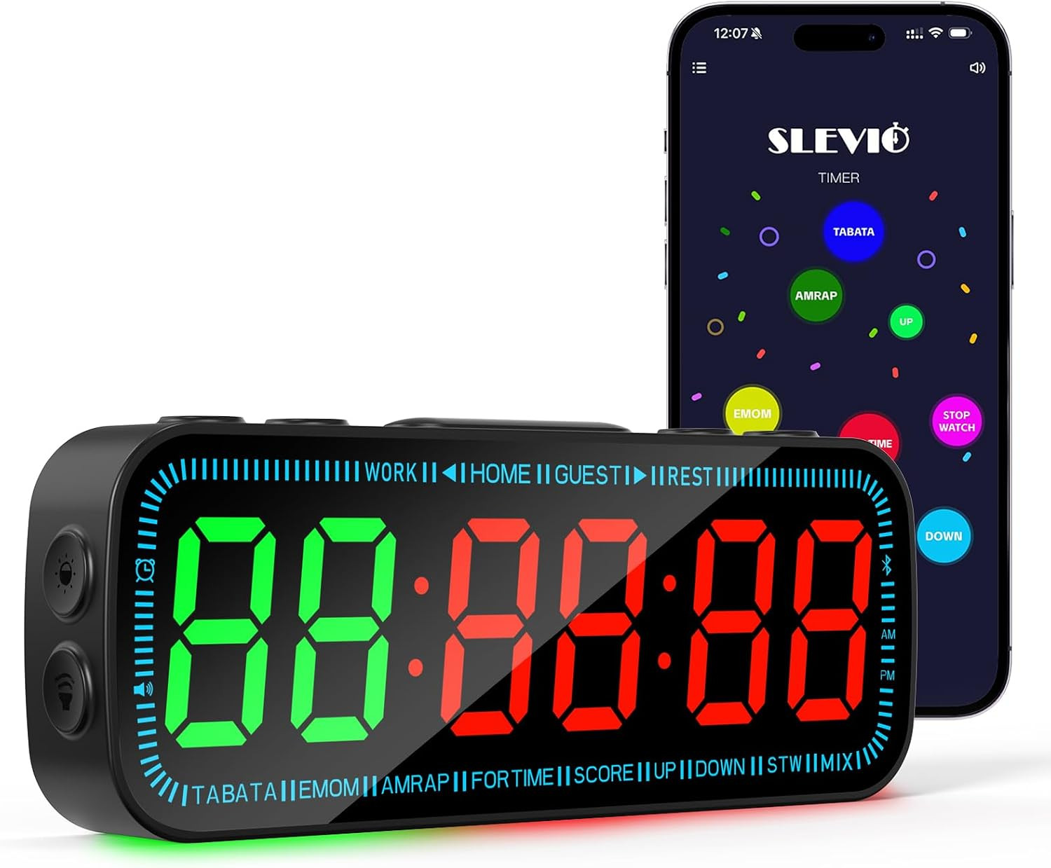 Gym Timer Clock Bluetooth App Controlled Magnetic Workout Interval Timer, Home
