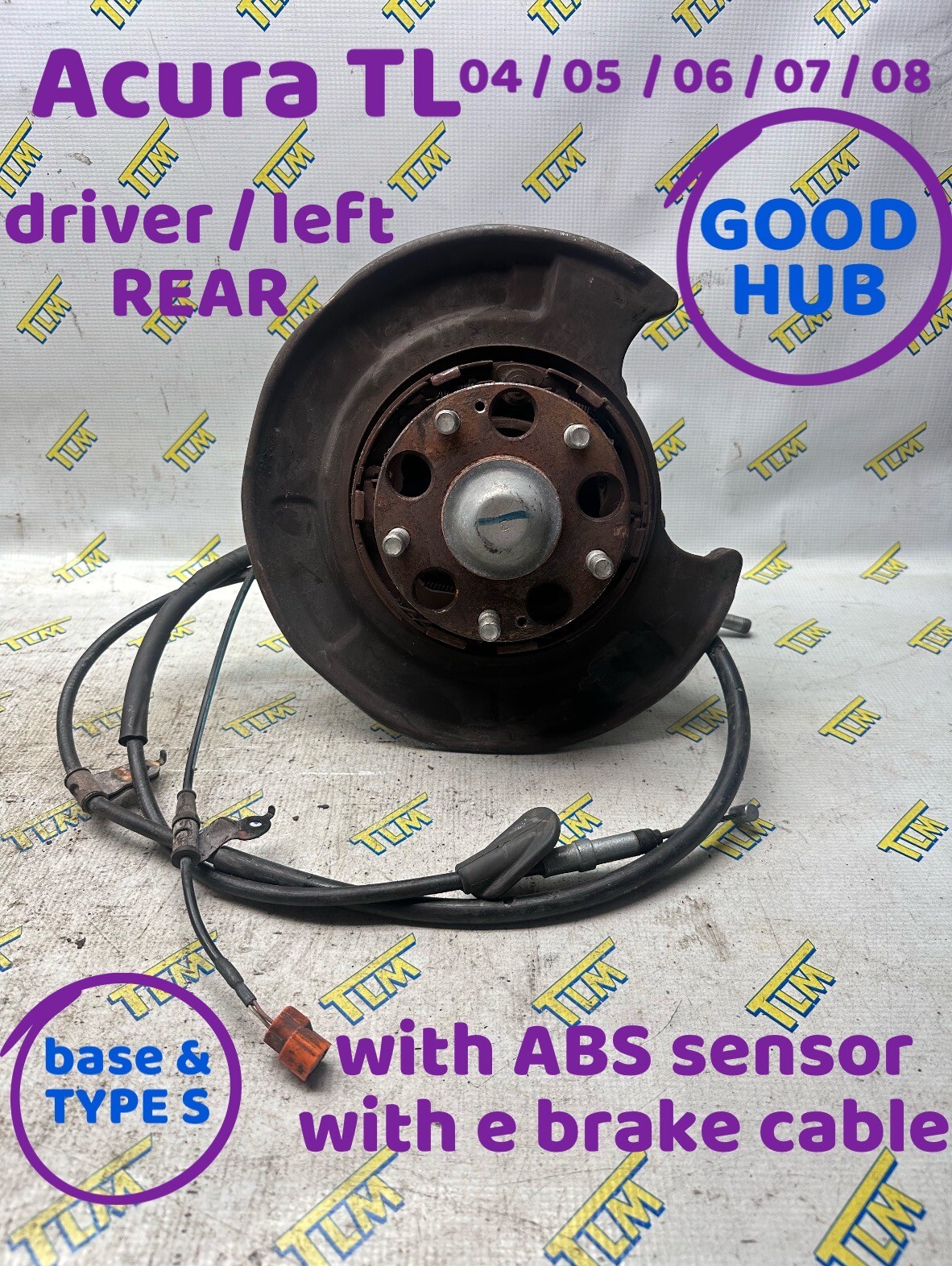 04 - 08 Acura TL REAR Knuckle Spindle DRIVER LEFT 04 05 06 07 08 GOOD HUB OEM