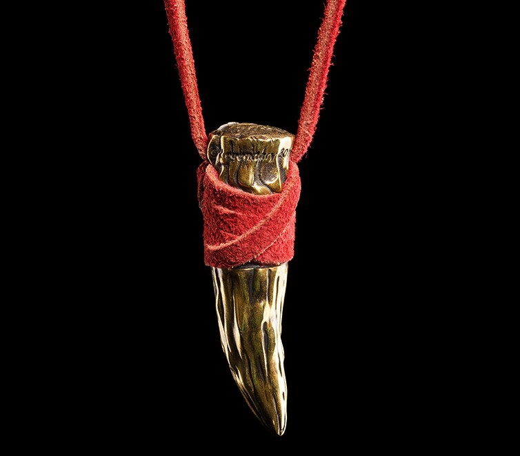 Warcraft Brass Orc Tooth Pendant Rocklove Weta World Necklace Horde Made in USA