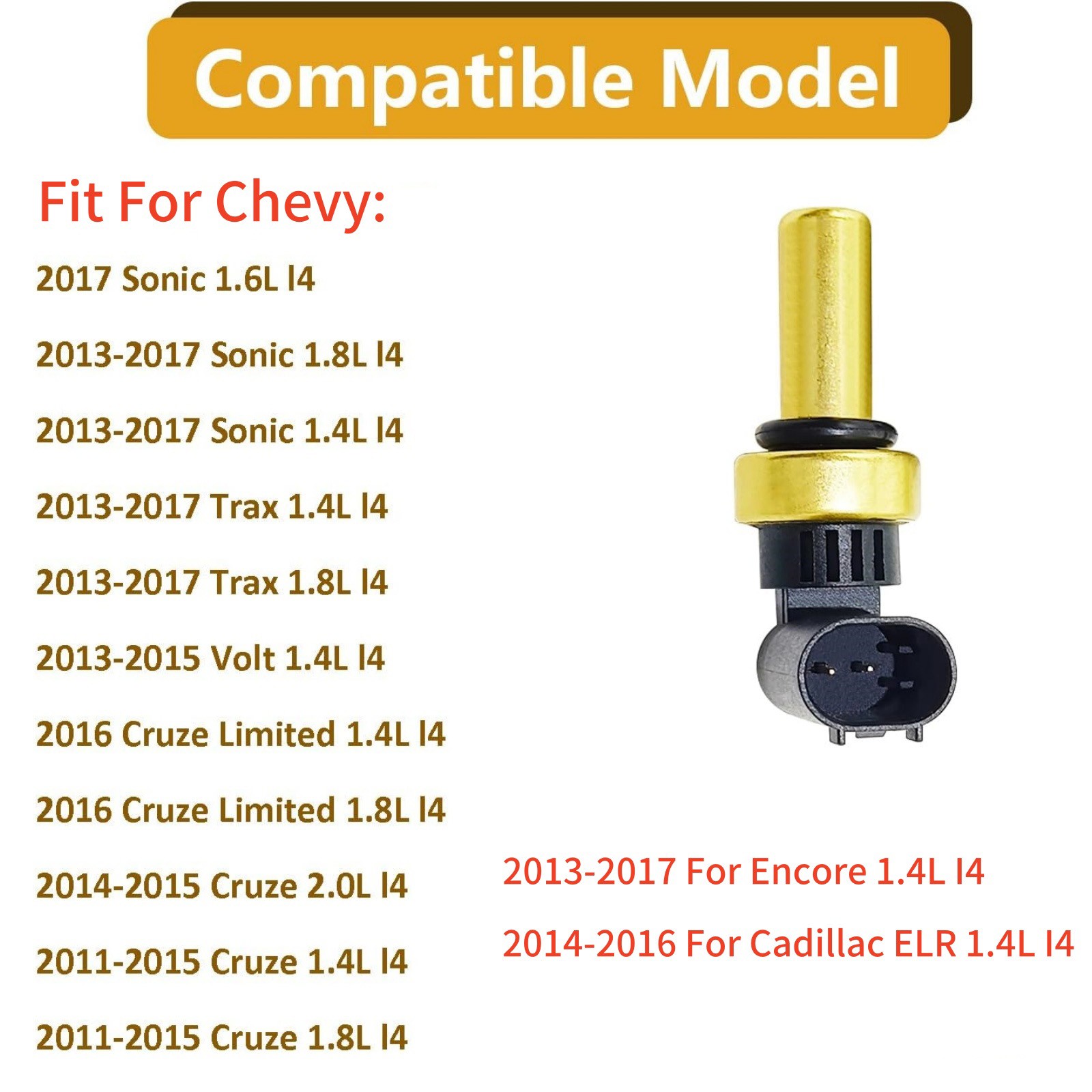 213-4688 Durable Coolant Temperature Sensor Replacement For Chevy Volt 1.4L