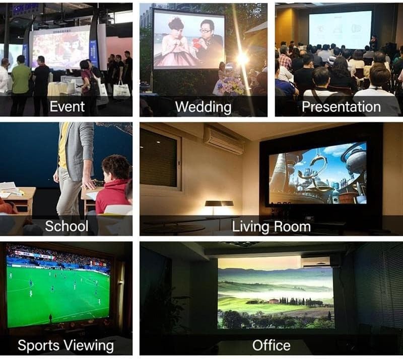 200 Inch Projector Screen Outdoor, 4K Full HD 3D 16:9 Canvas Material Double-Sid