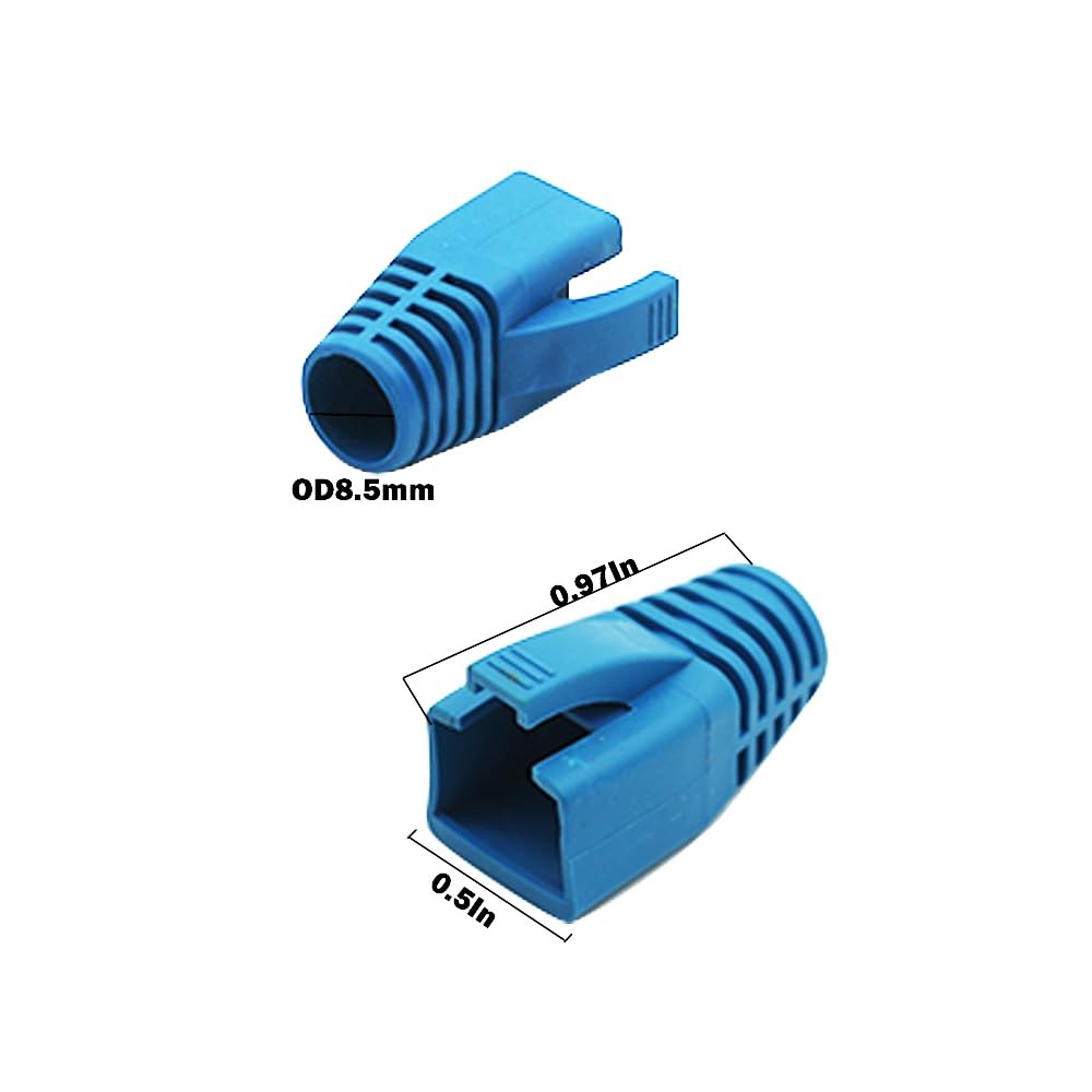 RJ-45 Strain Relief Boots RJ45 Plastic Network Wire,100 Multicolored
