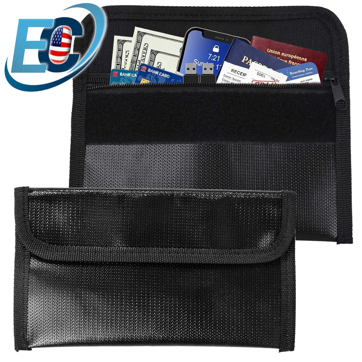 1/2 Packs 4.5x7.9" Small Fireproof Bag Waterproof Fire Proof Money Document Bags
