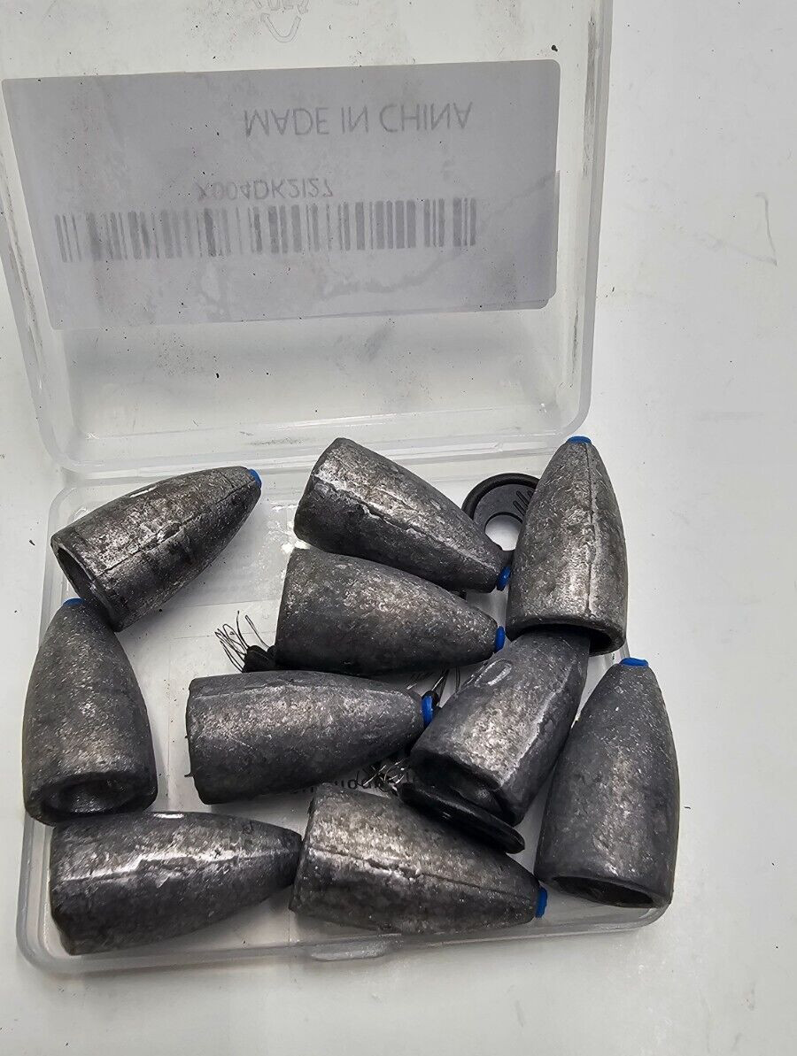 Qty 10 CWSDXM Fishing Weight Sinker Fishing Worm Weight for Saltwater Freshwater