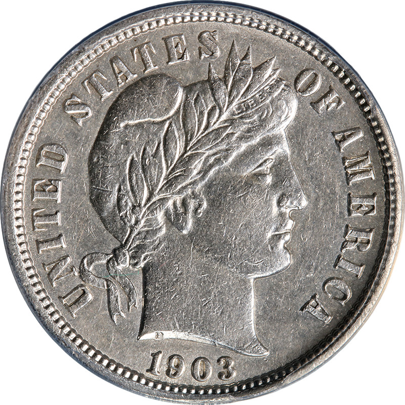 1903-P Barber Dime ANACS MS60 Details Decent Eye Appeal Nice Strike